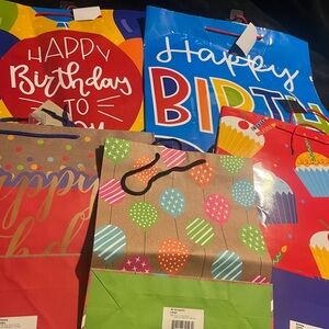 Gift Bags Lot of 5 Assorted Birthday Gift Bags . NWT